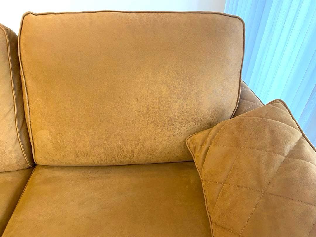 クラッシュゲート　３人掛けソファ　オットマン、ヘッドレスト付き