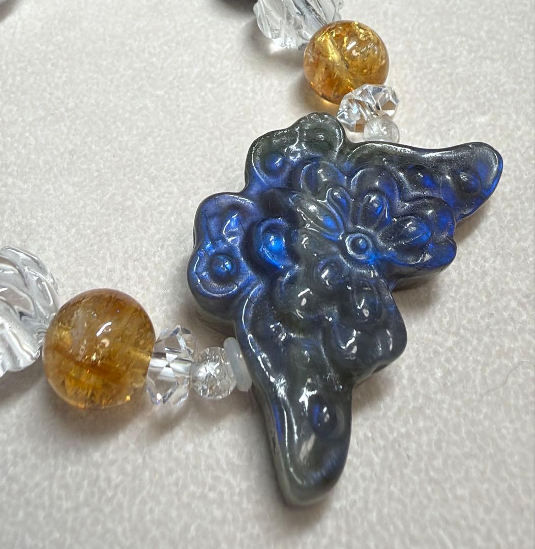 ラピスラズリ 蝶 デザイン ブレスレット