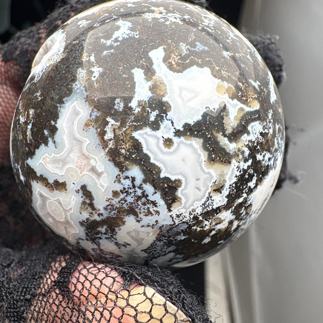 高品質 オーシャンジャスパー ブルー瑪瑙共生スフィアNo.2762