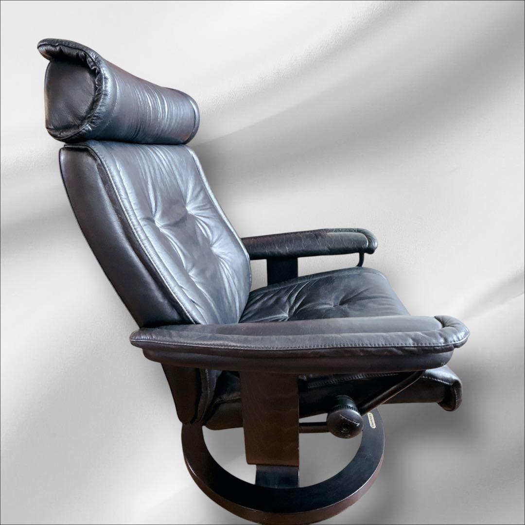 EKORNES エコーネス リクライニングチェア オットマン レザー ブラック