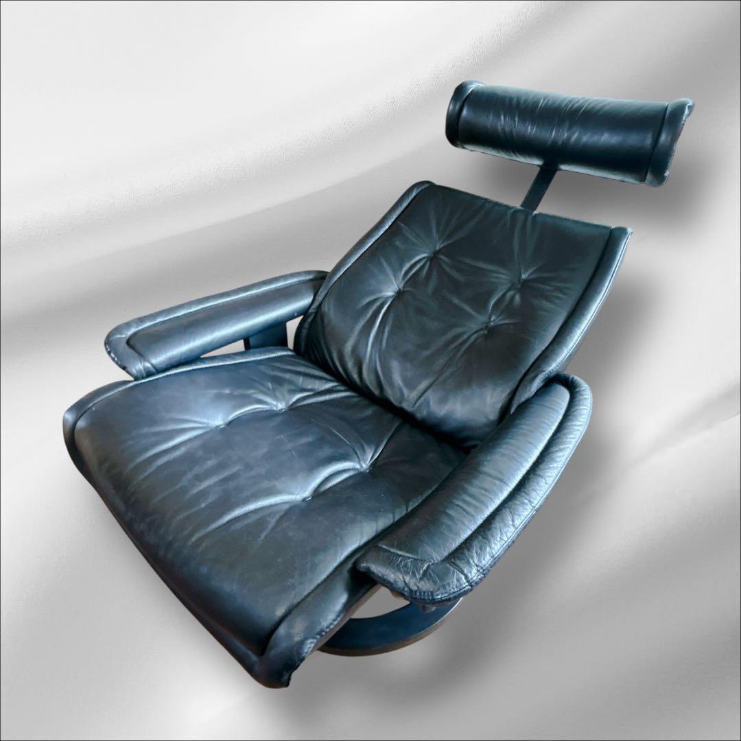EKORNES エコーネス リクライニングチェア オットマン レザー ブラック