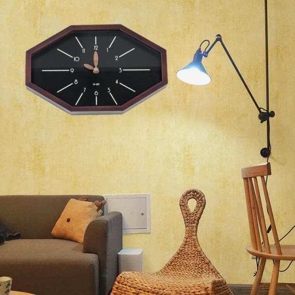 掛け時計 電波時計 壁掛け 北欧 音がしない 夜光蛍光 木製 ウッド 天然木