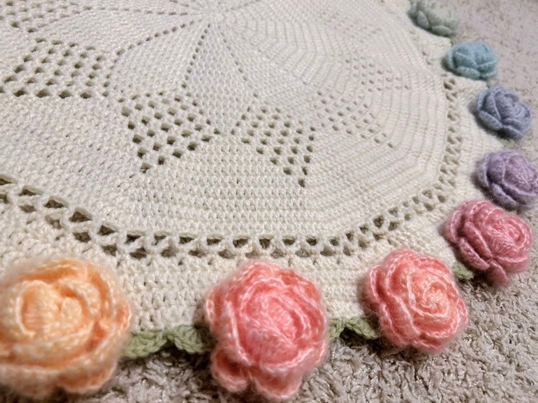 ハンドメイド　花束ブーケブランケット　レインボーパステルカラー