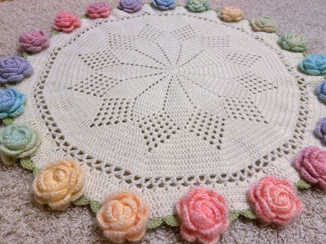 ハンドメイド　花束ブーケブランケット　レインボーパステルカラー