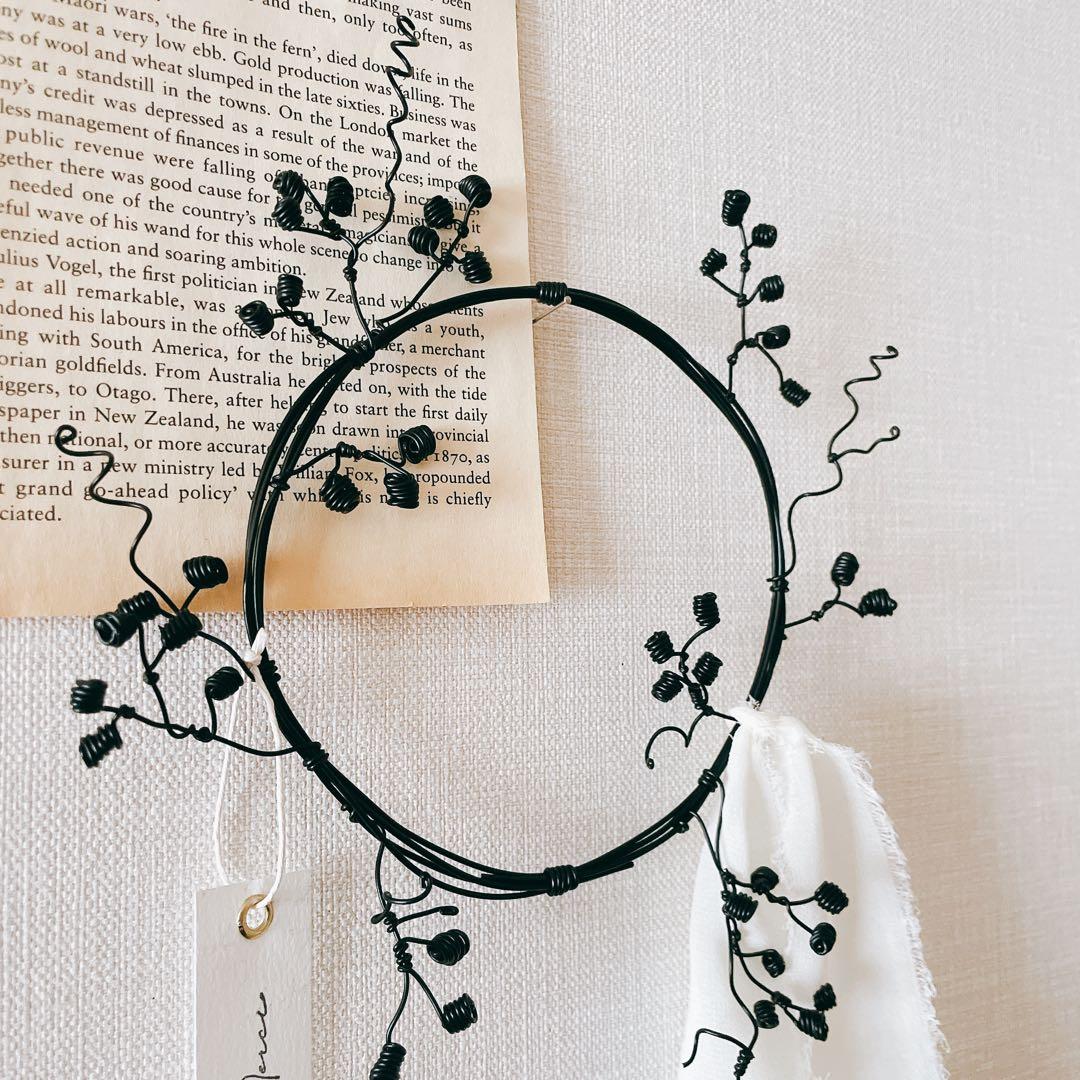 ✧︎*。一点物✧︎*。木の実と小枝のボタニカルワイヤーリース ナチュラル #29