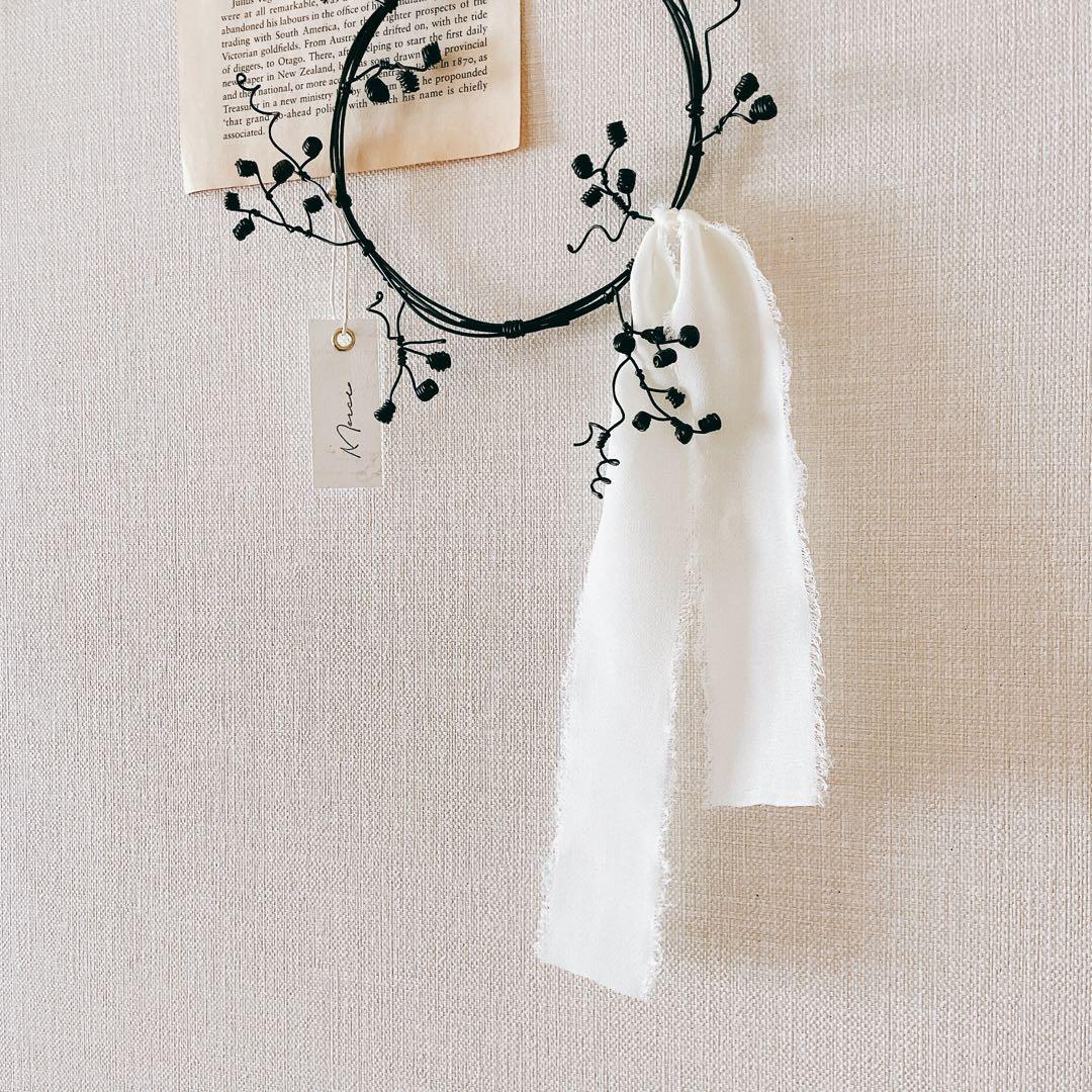 ✧︎*。一点物✧︎*。木の実と小枝のボタニカルワイヤーリース ナチュラル #29