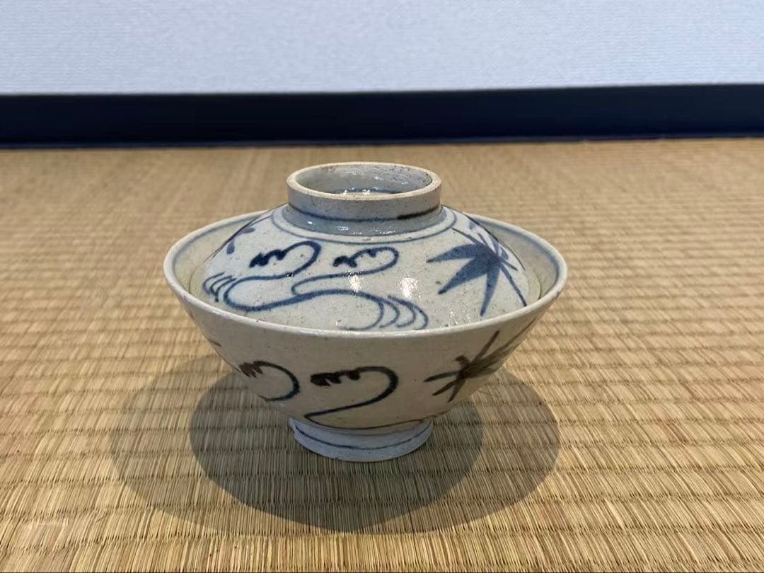 安南写 紅葉文 蓋茶碗 10客 箱付 和食器 懐石料理道具 / 加藤十右衛門