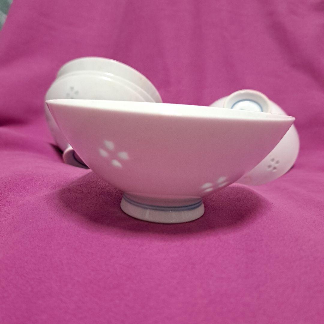 有田焼／菊峰窯/飯碗透かし／ホタル彫／5客セット