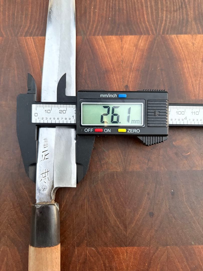 正本　切付　柳刃　7寸　210mm 包丁　白鋼　和包丁　刺身　水牛柄　研ぎ済