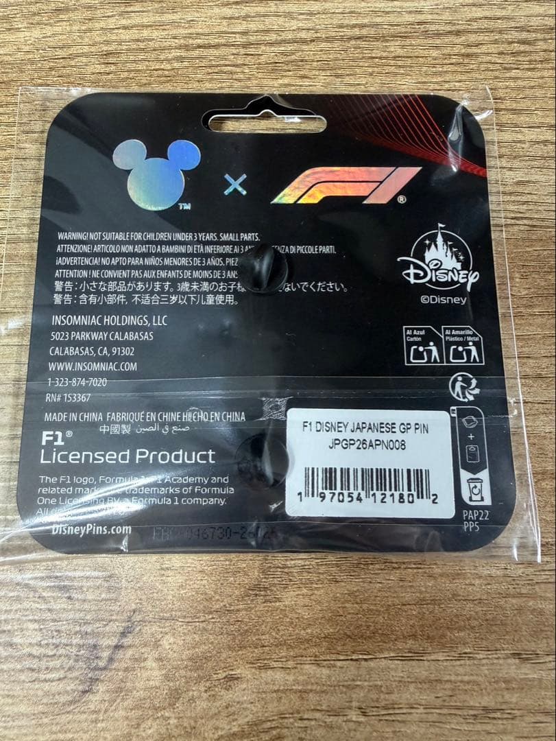【新品未開封】Disney x F1日本GPミッキーマウス ピンバッジ