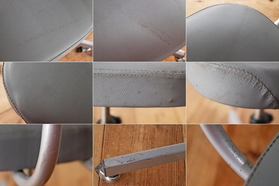 レトロ キャスターチェア 回転椅子 昇降 リクライニング 学校 合皮 レザー