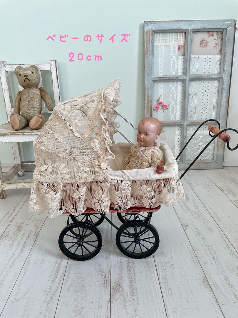 ドール用 ベビーカー＊乳母車 アンティーク調