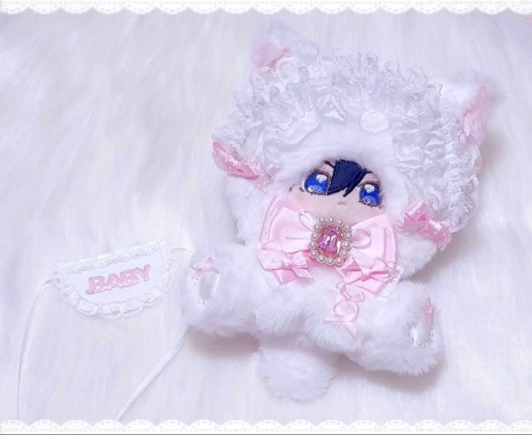 いつぬい おすわりぬい服　着ぐるみ　うさぎ　12cm　ぴんく　りぼん　おすわり
