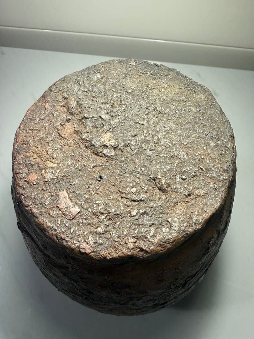 古陶風 波状文 焼締壺 高23cm 花器 古備前風