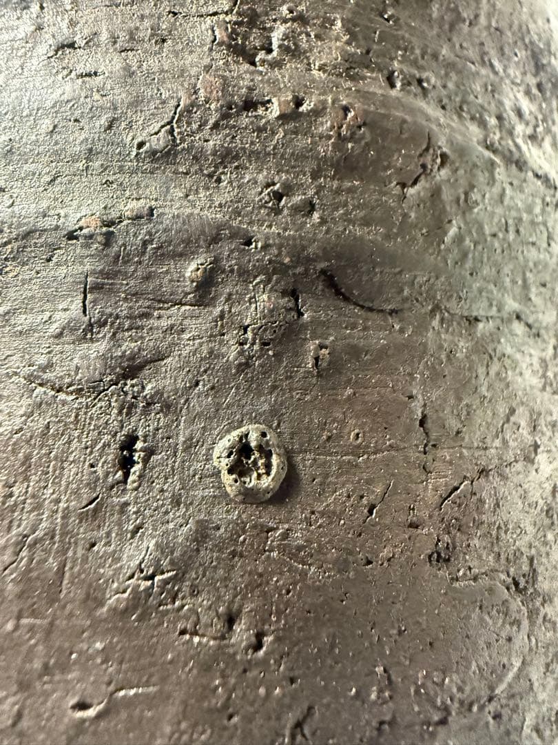 古陶風 波状文 焼締壺 高23cm 花器 古備前風