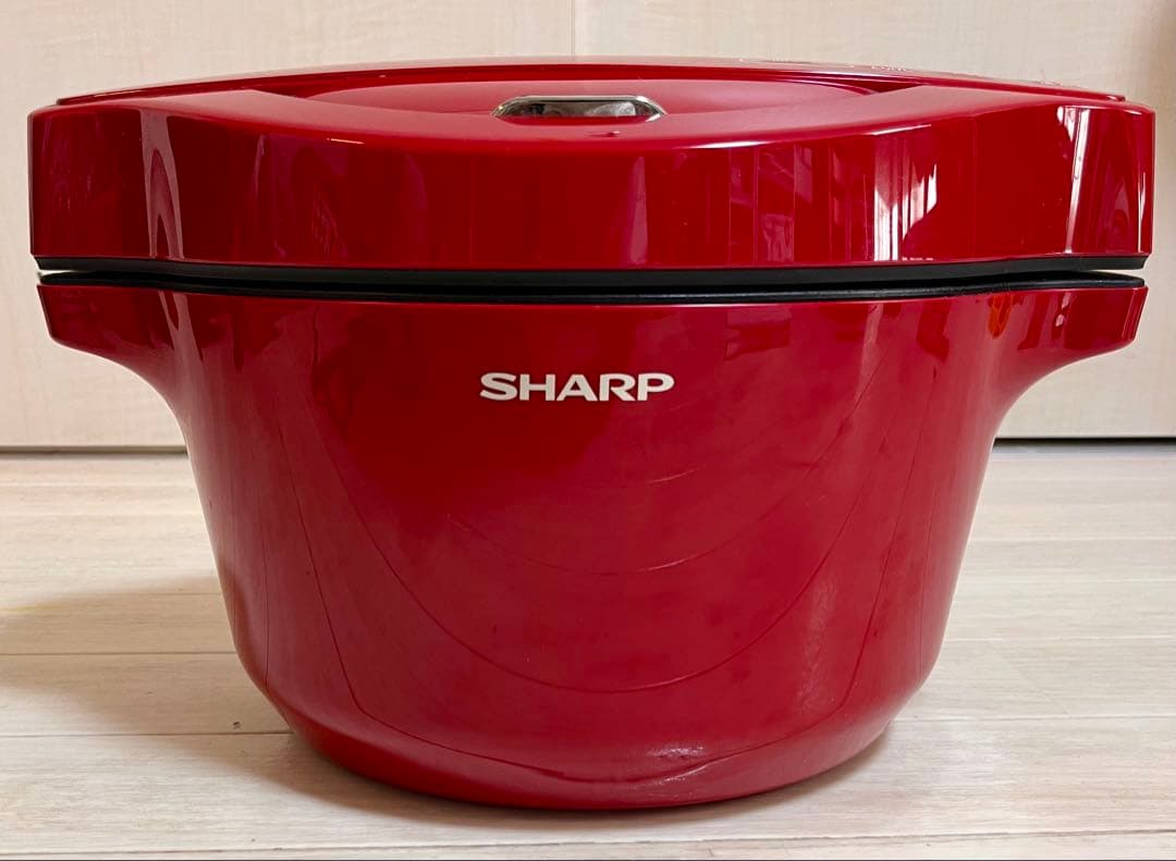 【美品】SHARP ヘルシオ ホットクック 水なし調理鍋/レッド