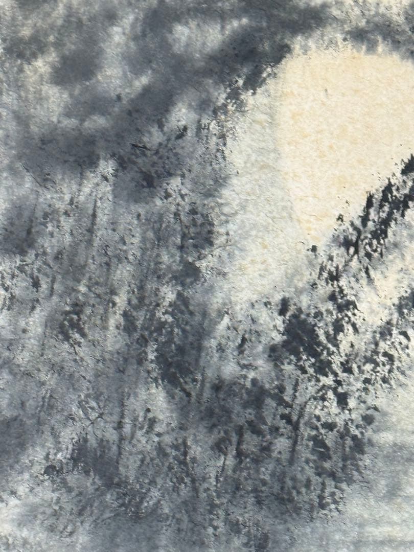 中国　蘇州画家　江和汀作　蘇州月夜　肉筆　水墨画　表具前　送料込み251211