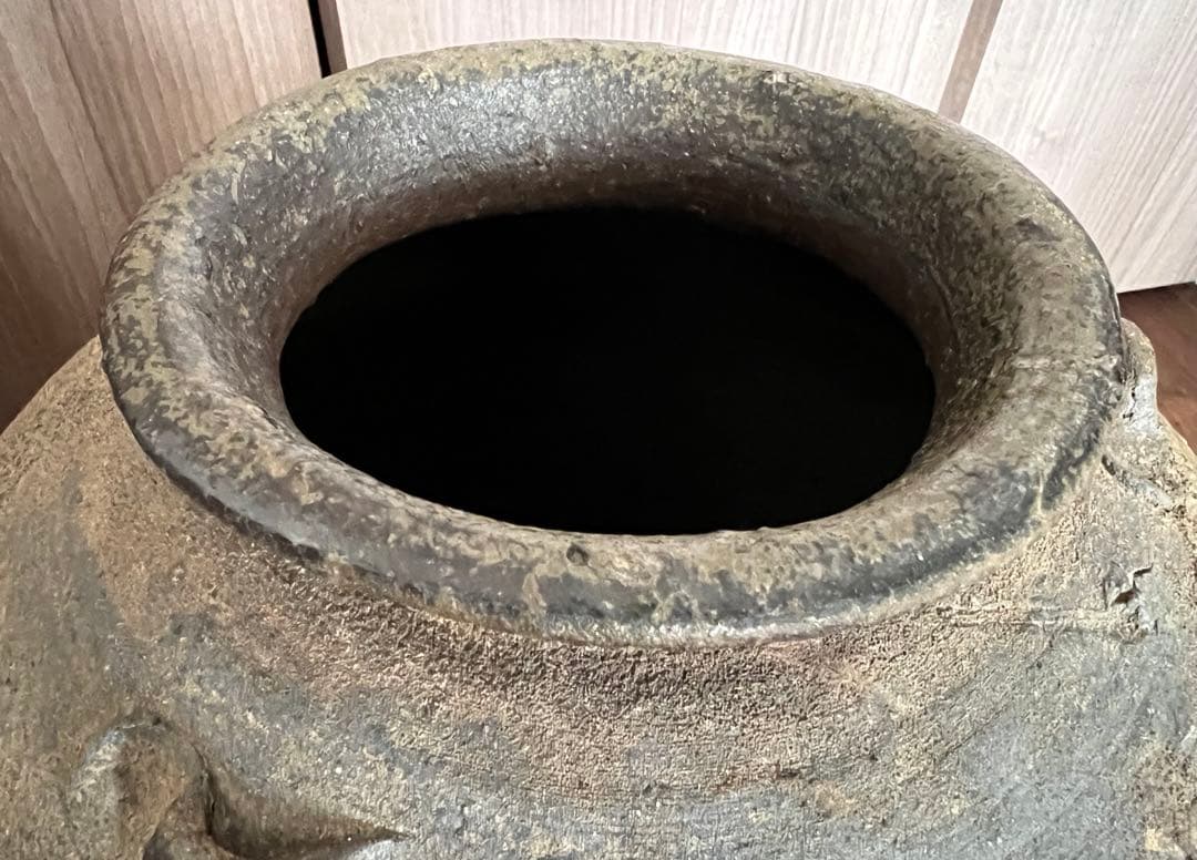 【室町末時代】古備前三耳壺 古備前美術館の箱書有 箱有 古備前鑑定委員会 古美術