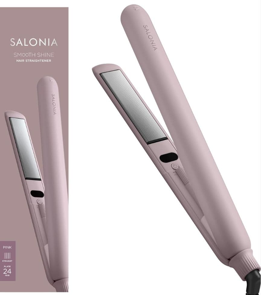 【美品】SALONIA ストレートヘアアイロン ピンク　スムースシャイン