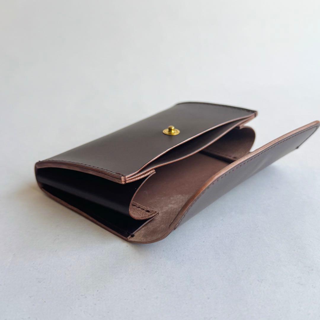 コードバン 名刺入れ ブラウン 本革ハンドメイド【訳あり】