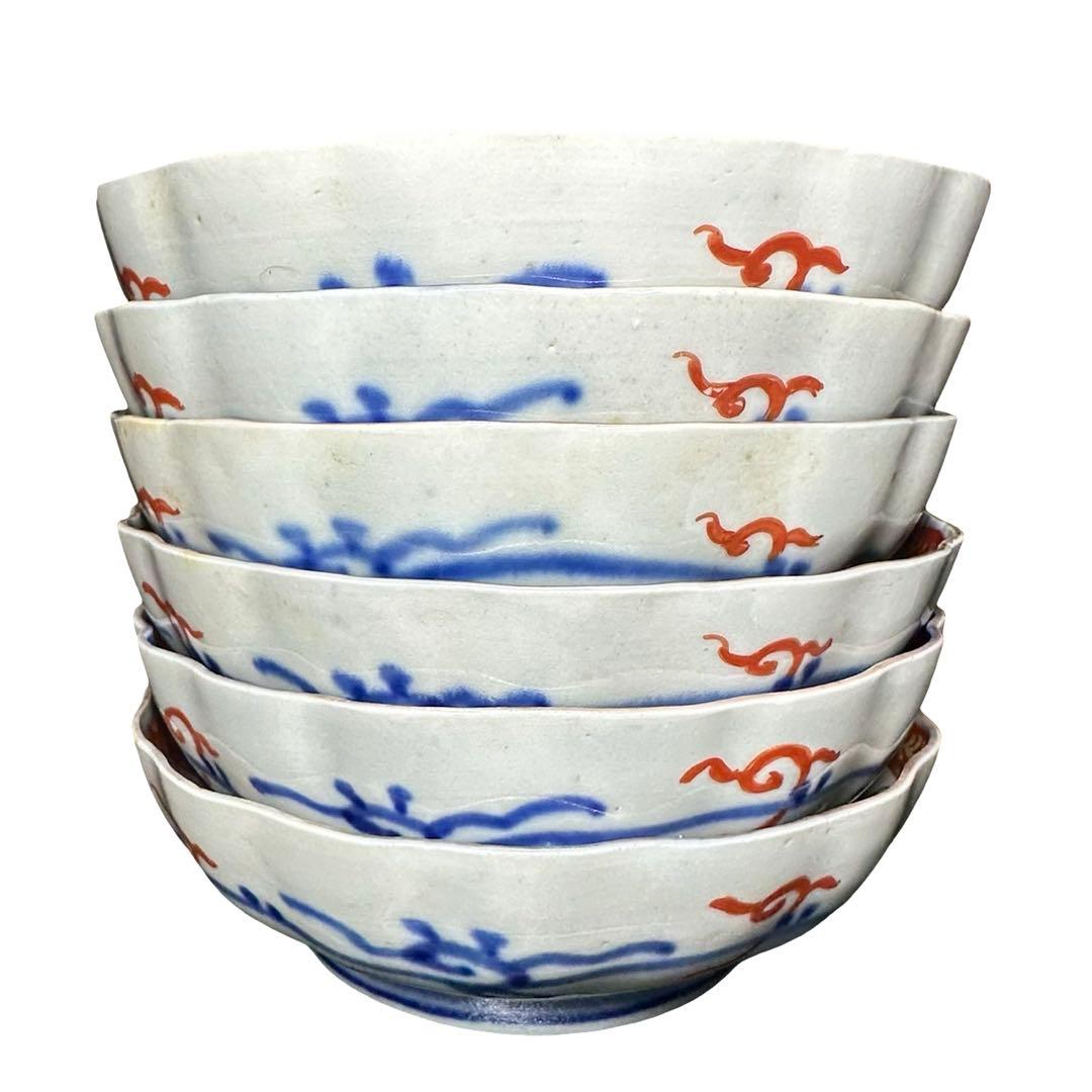 ★古伊万里 金彩 色絵 膾皿 6枚/食器！★