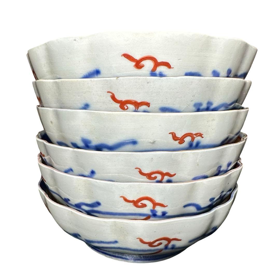 ★古伊万里 金彩 色絵 膾皿 6枚/食器！★