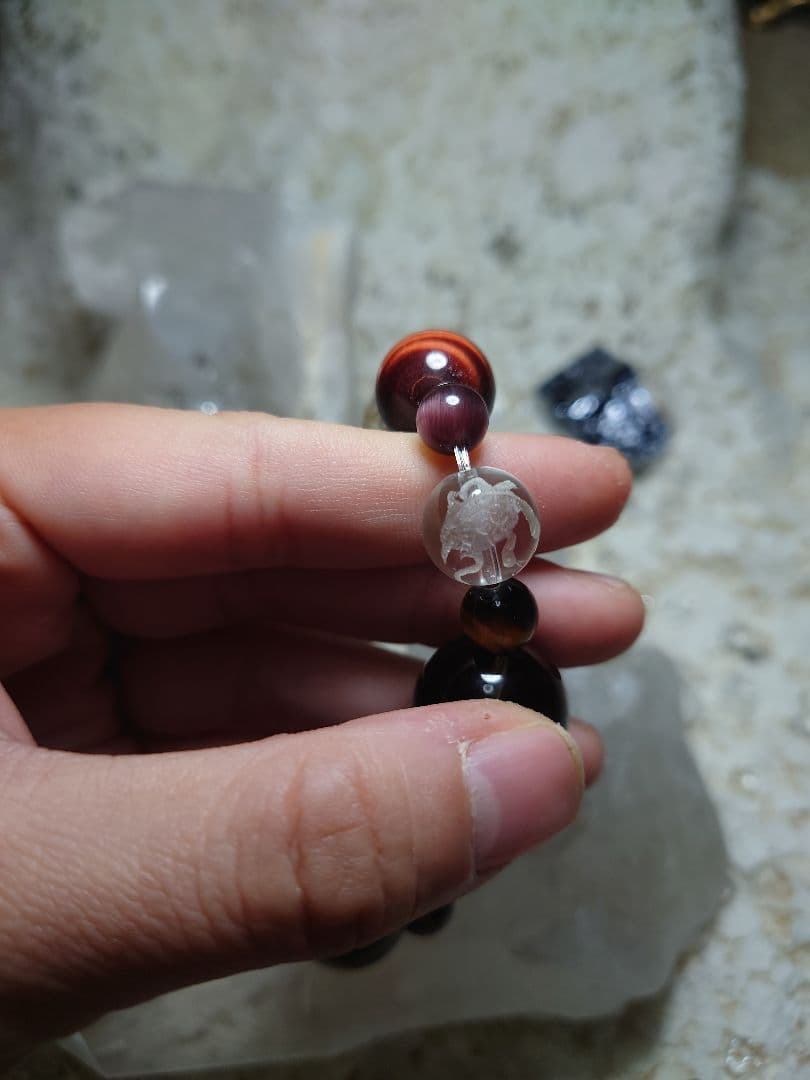 【パワーストーン】ゴールドルチル　四神水晶　タイガーアイ