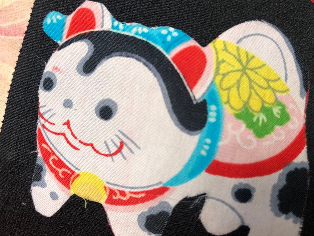 一閑張り　一閑張りバック　正絹古布錦紗　犬張子　狛犬