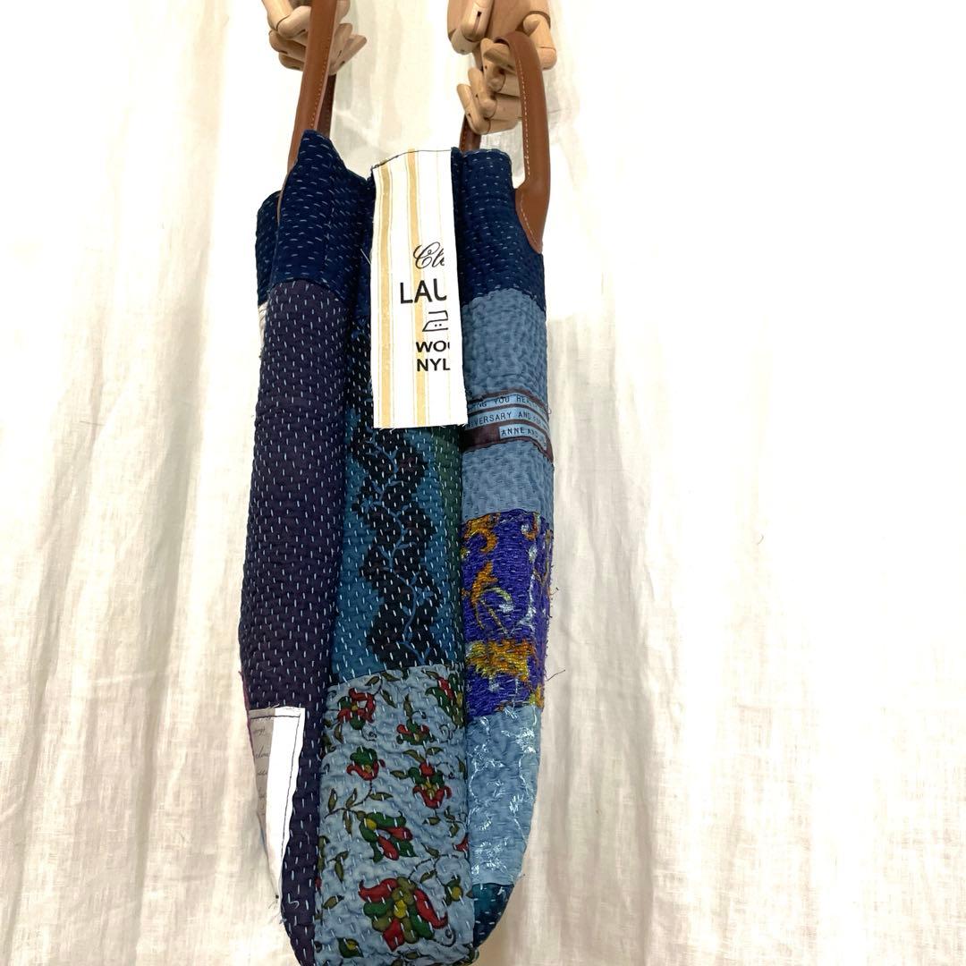 1898 トートバッグ　インディゴ　革　ラリーキルト　カンタキルト　大