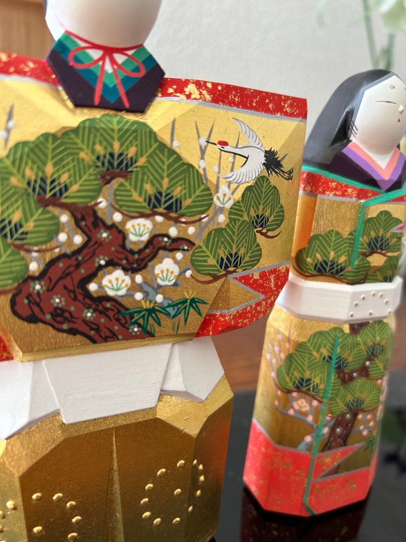 日本橋高島屋購入　最高級品　一刀彫　神泉　神泉作奈良　雛人形　立雛　20.5㎝