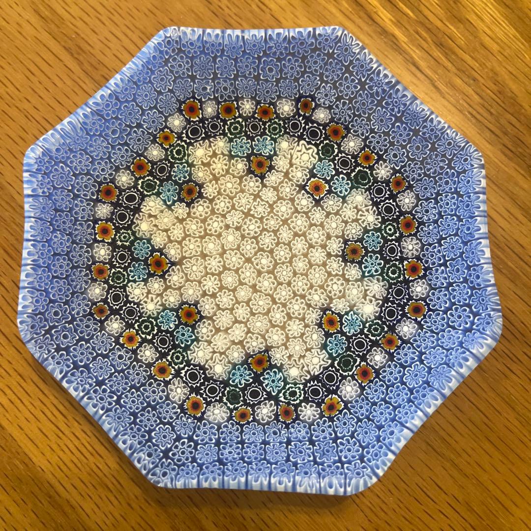 実家断捨離品　ベネチアンガラスミルフィオリプレート