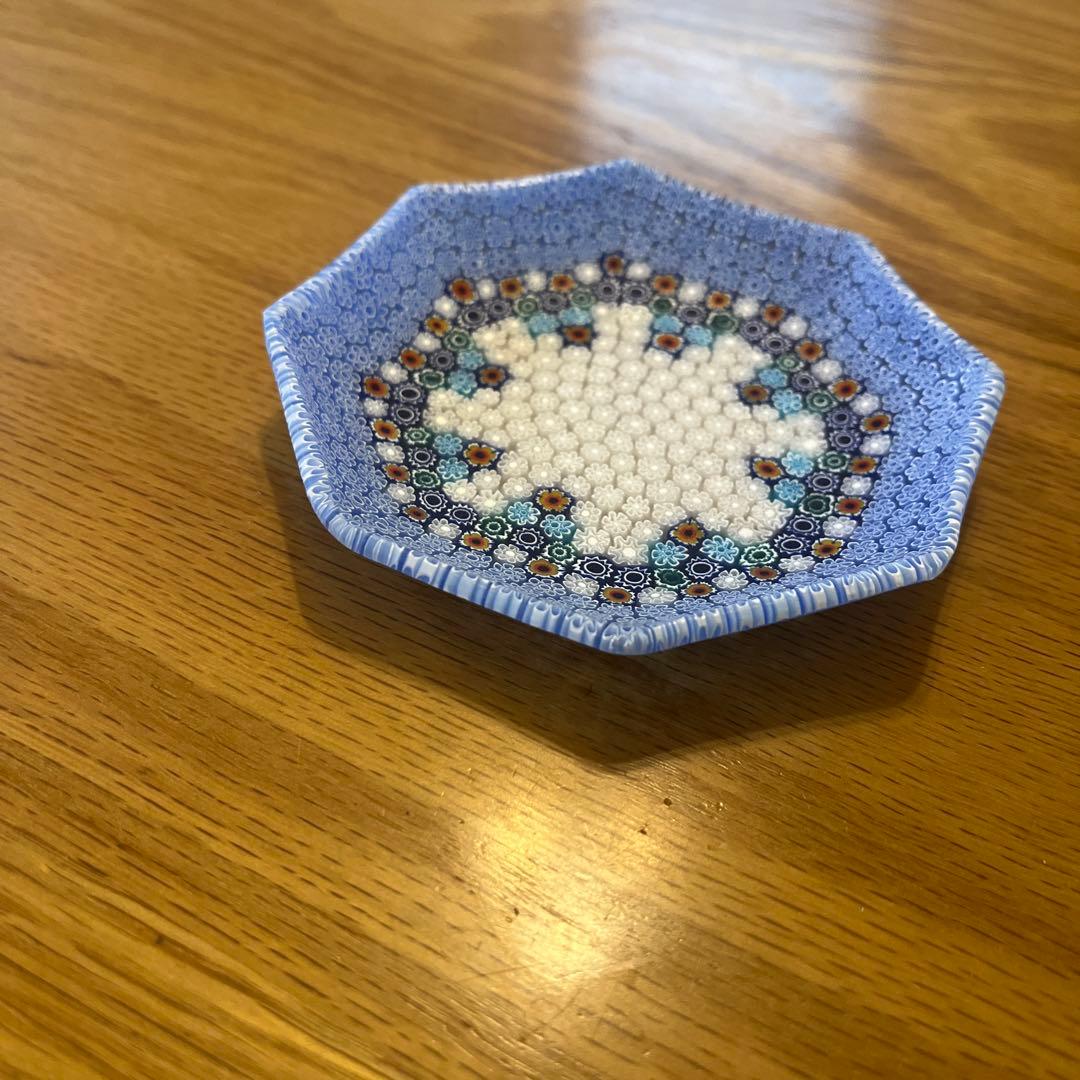 実家断捨離品　ベネチアンガラスミルフィオリプレート