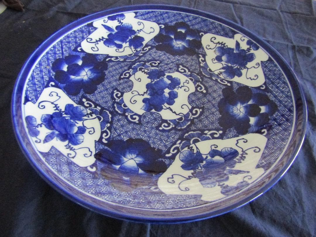 次代に残してほしい一品　伊万里べろ藍大皿　明治（A301)