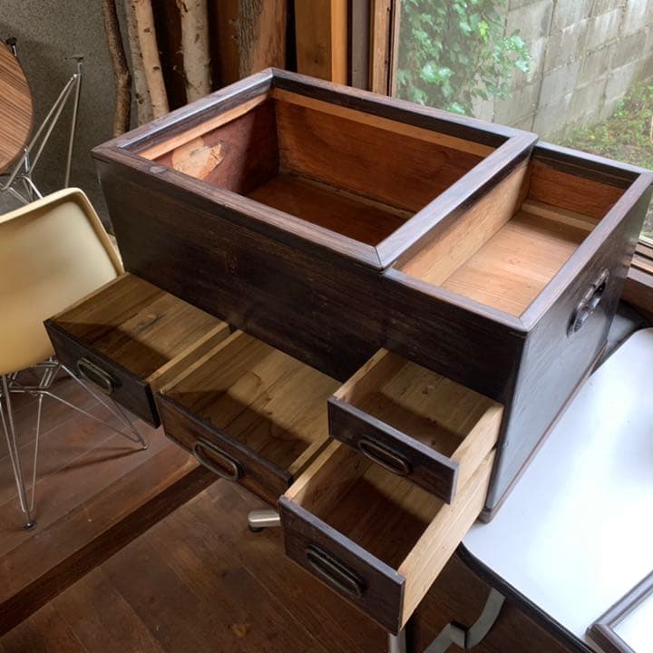 長火鉢02 レトロ　昭和のアンティーク暖　〈直接引き取り限定〉