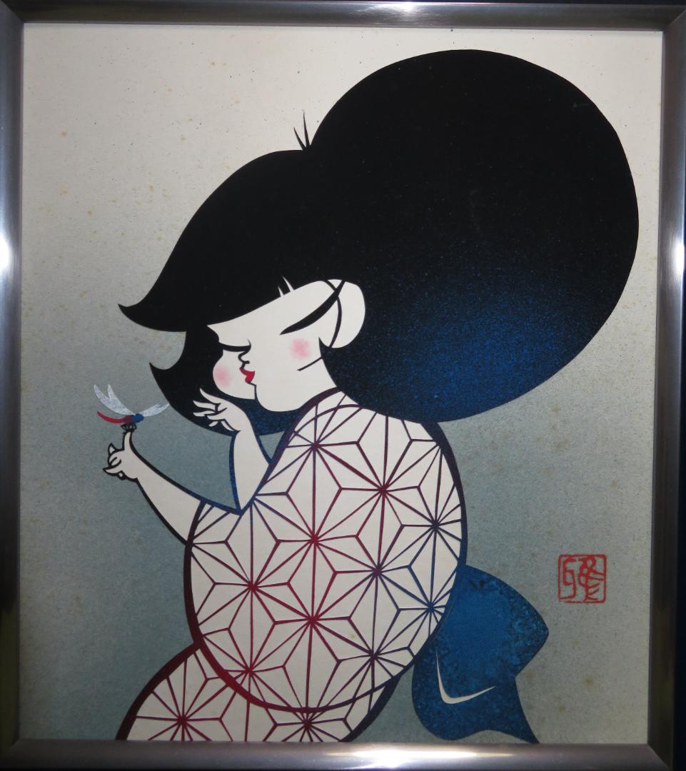 ◆ 宮田雅之　「童女」　日本人初の国連公式認定画家　「刀勢画」　真作保証　◆