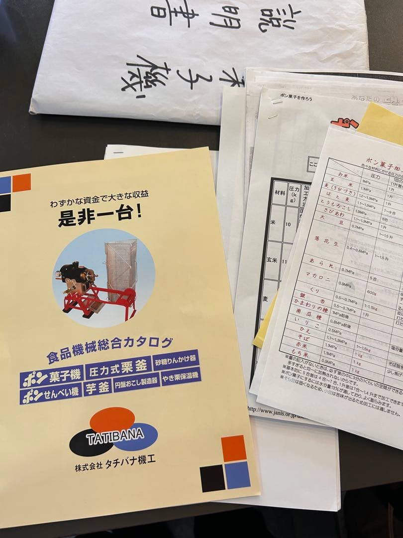 ポン菓子機　タチバナ機工　一升加工用