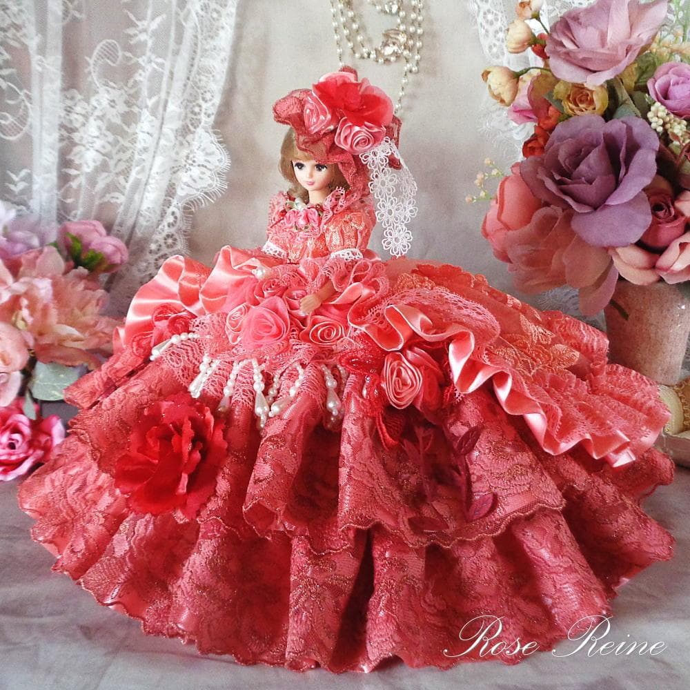 ベルサイユの薔薇 花の妖精 フェアリーコーラルのオーバーフリルドールドレス