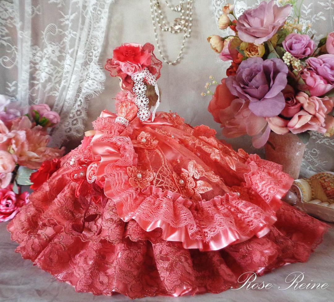ベルサイユの薔薇 花の妖精 フェアリーコーラルのオーバーフリルドールドレス