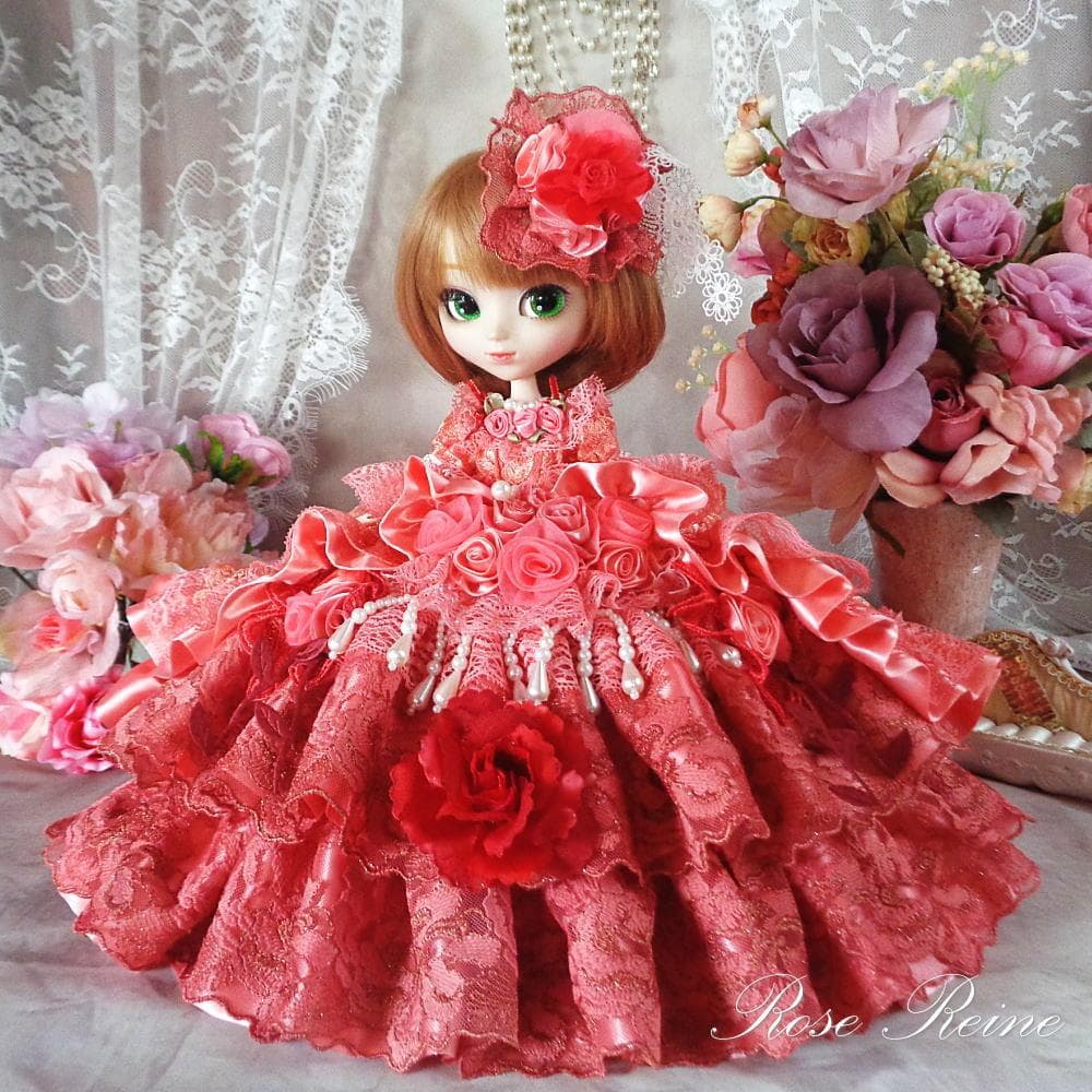 ベルサイユの薔薇 花の妖精 フェアリーコーラルのオーバーフリルドールドレス