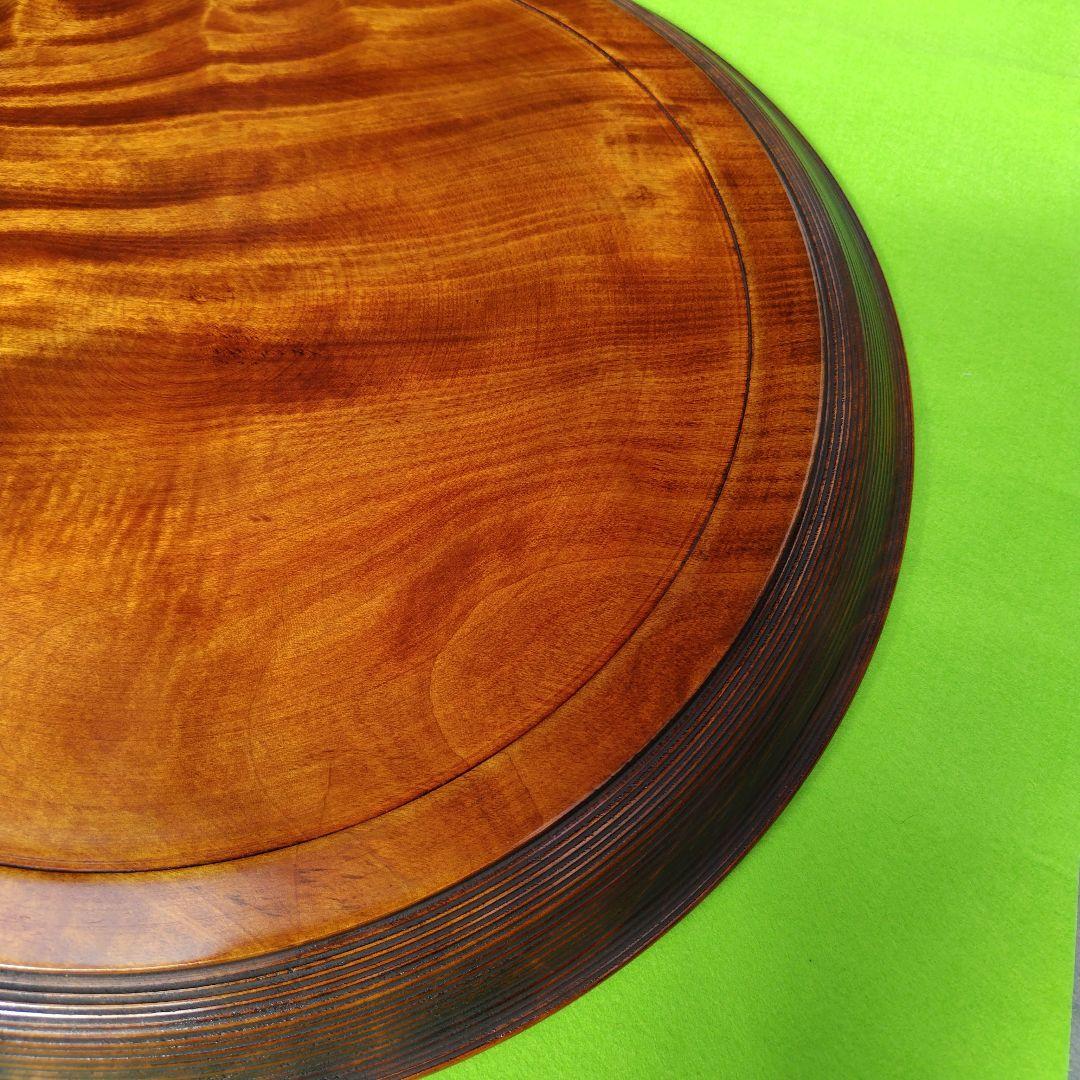 レア限定品、親族の蔵出しです、くり抜き最上級の木彫お盆、名人職人松仙刀、作品です