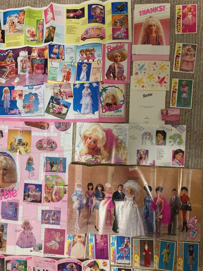バービーのトレカ、サンキューカード+封筒、非売品のパンフレット等　紙製品　レア