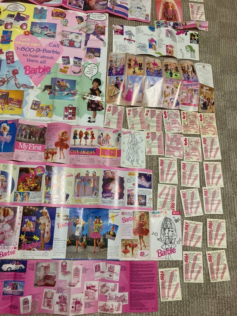 バービーのトレカ、サンキューカード+封筒、非売品のパンフレット等　紙製品　レア
