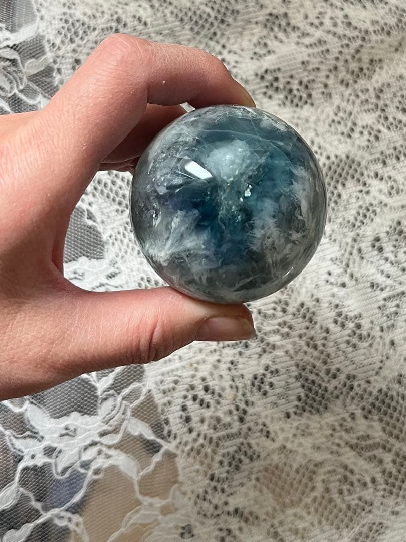 フェザーブルーフローライト　スフィア