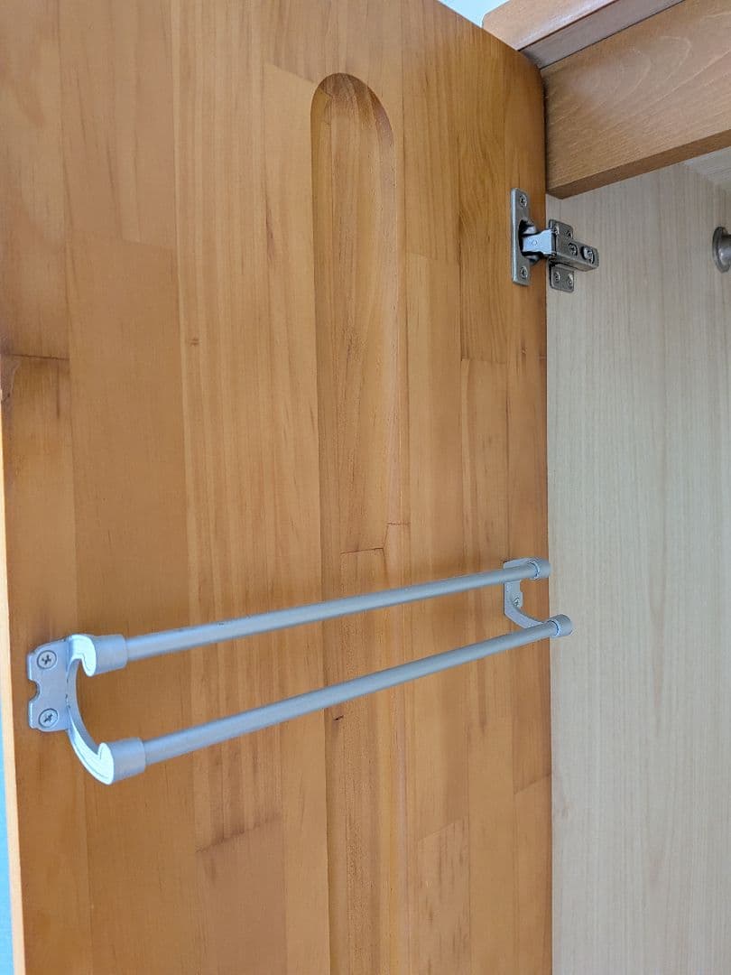 ナチュラルウッド 2ドア衣装タンス