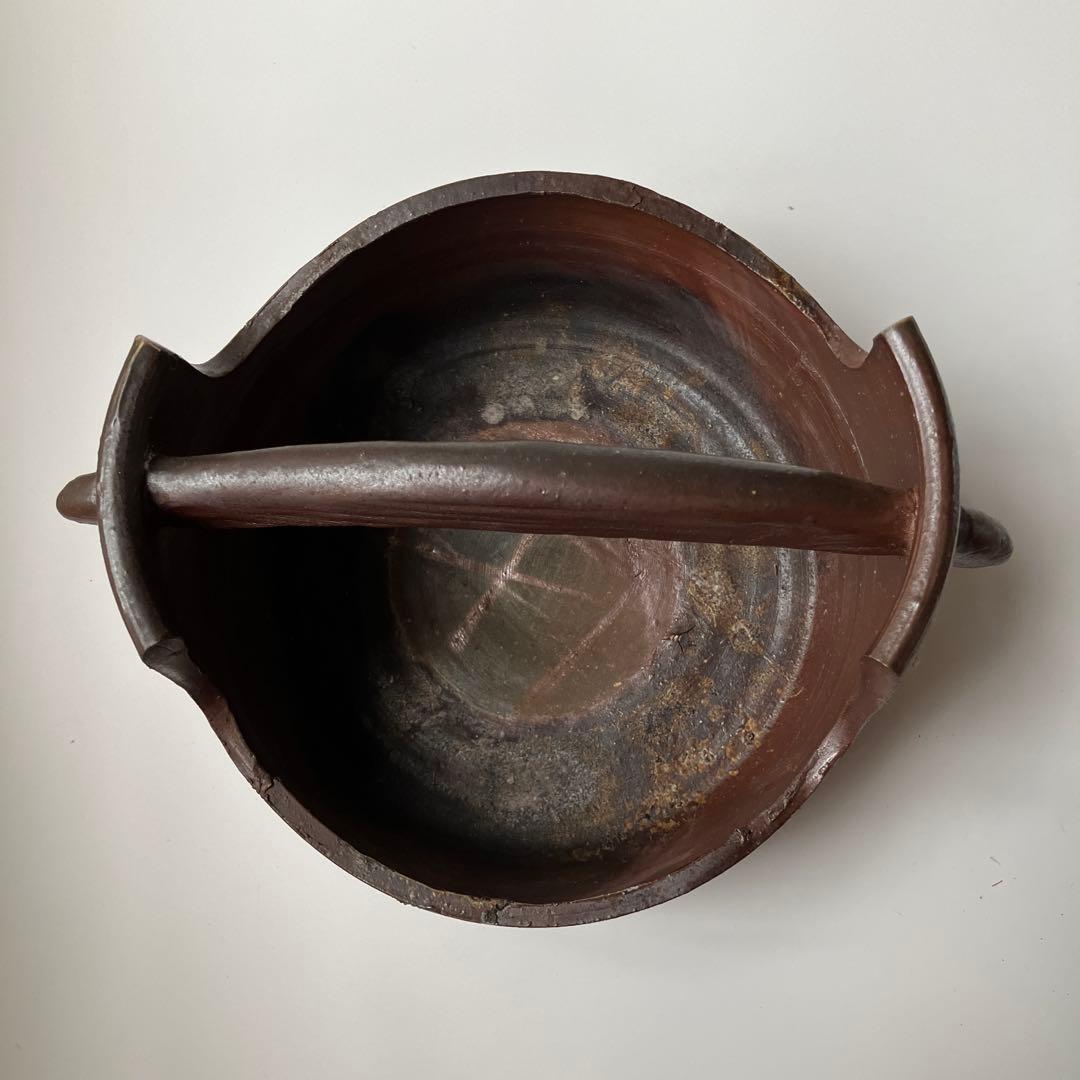 備前焼　手桶　幸崎達彦作品 花器 木箱付き