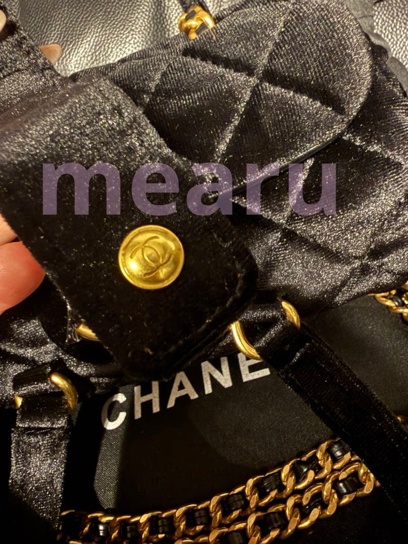 CHANEL 海外ノベルティ　高級ベロア　ミニボストンショルダーバッグ