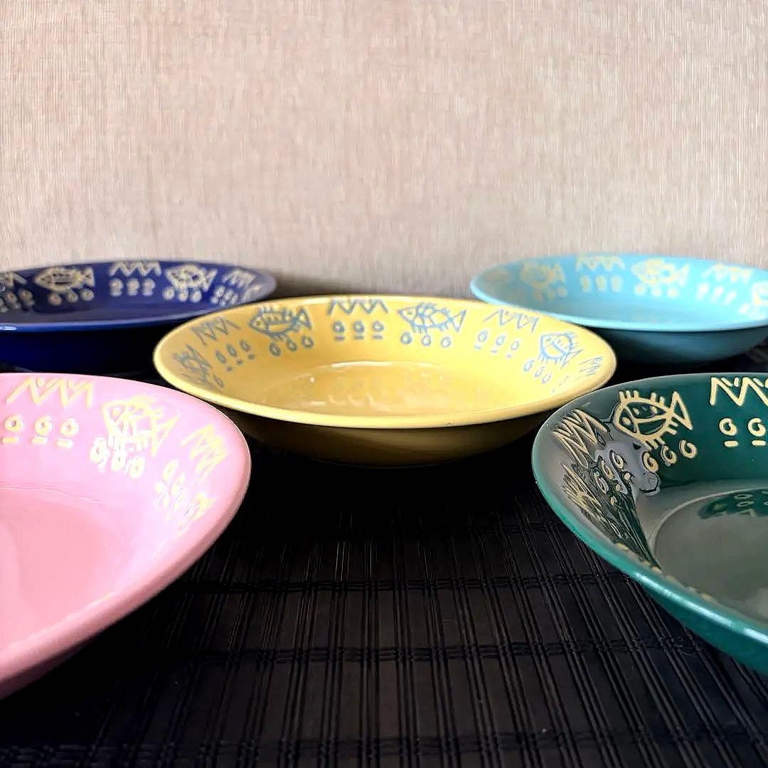 【未使用保管品】【藤井風】魚柄ミッチャム カレー皿 パスタ皿 5色アソート5枚