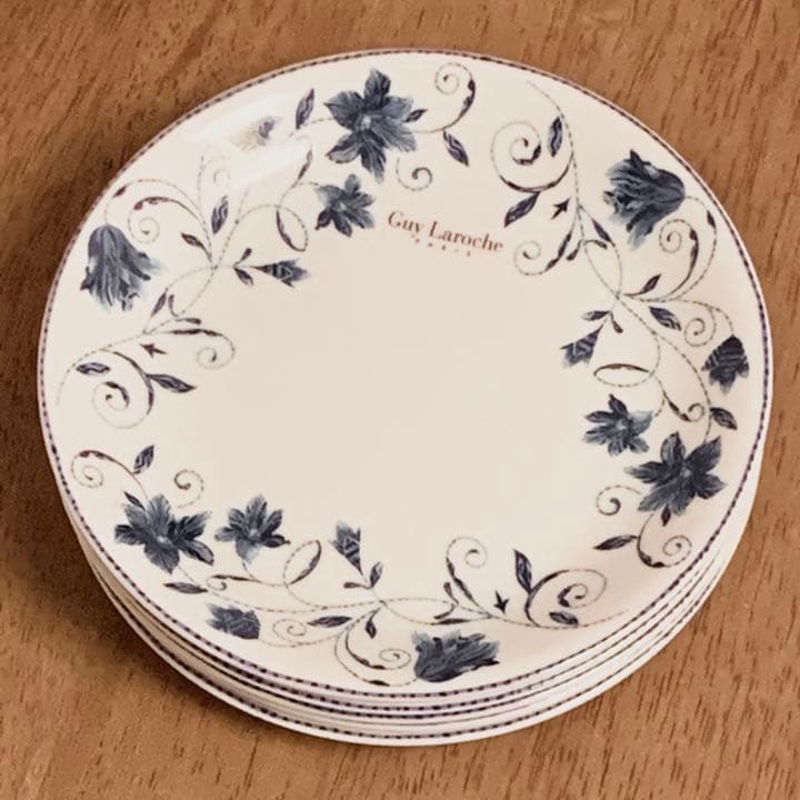 銘々皿5枚・磁器・食器・新品（ギラロッシュ）・工芸品（157）
