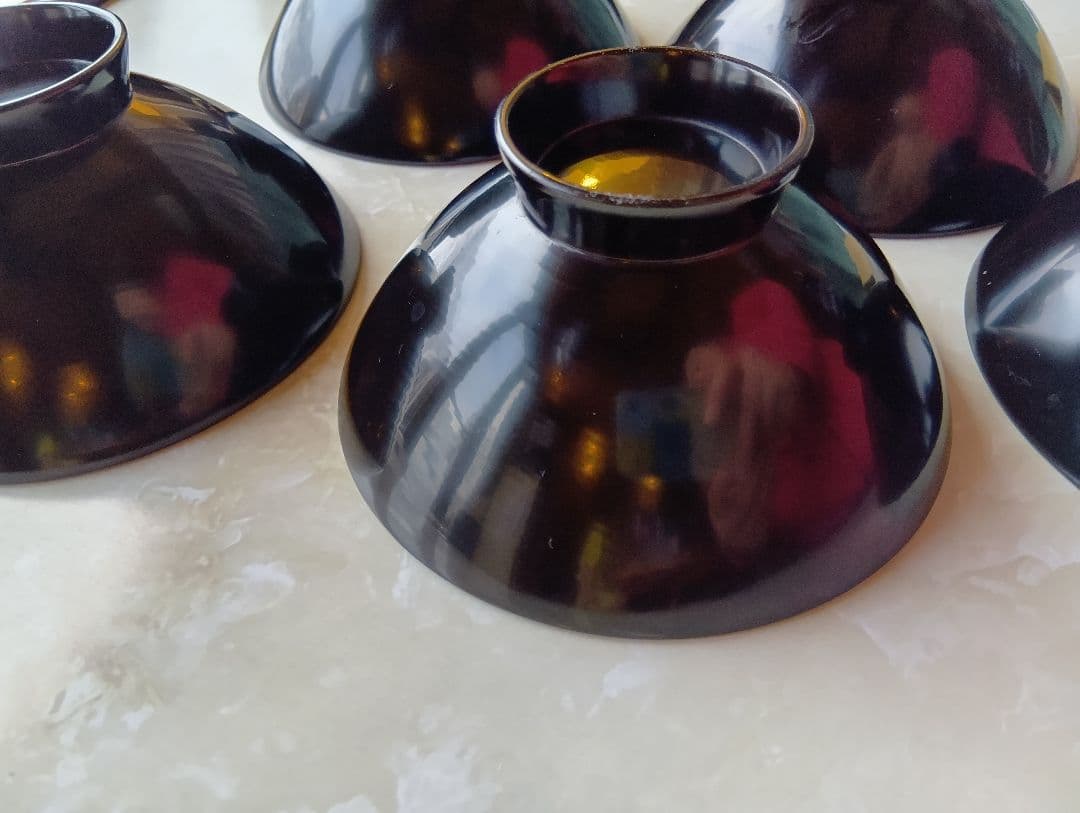 山中塗か　輪島塗か　塗物　お茶碗　お椀　セット　石川県　お汁粉碗