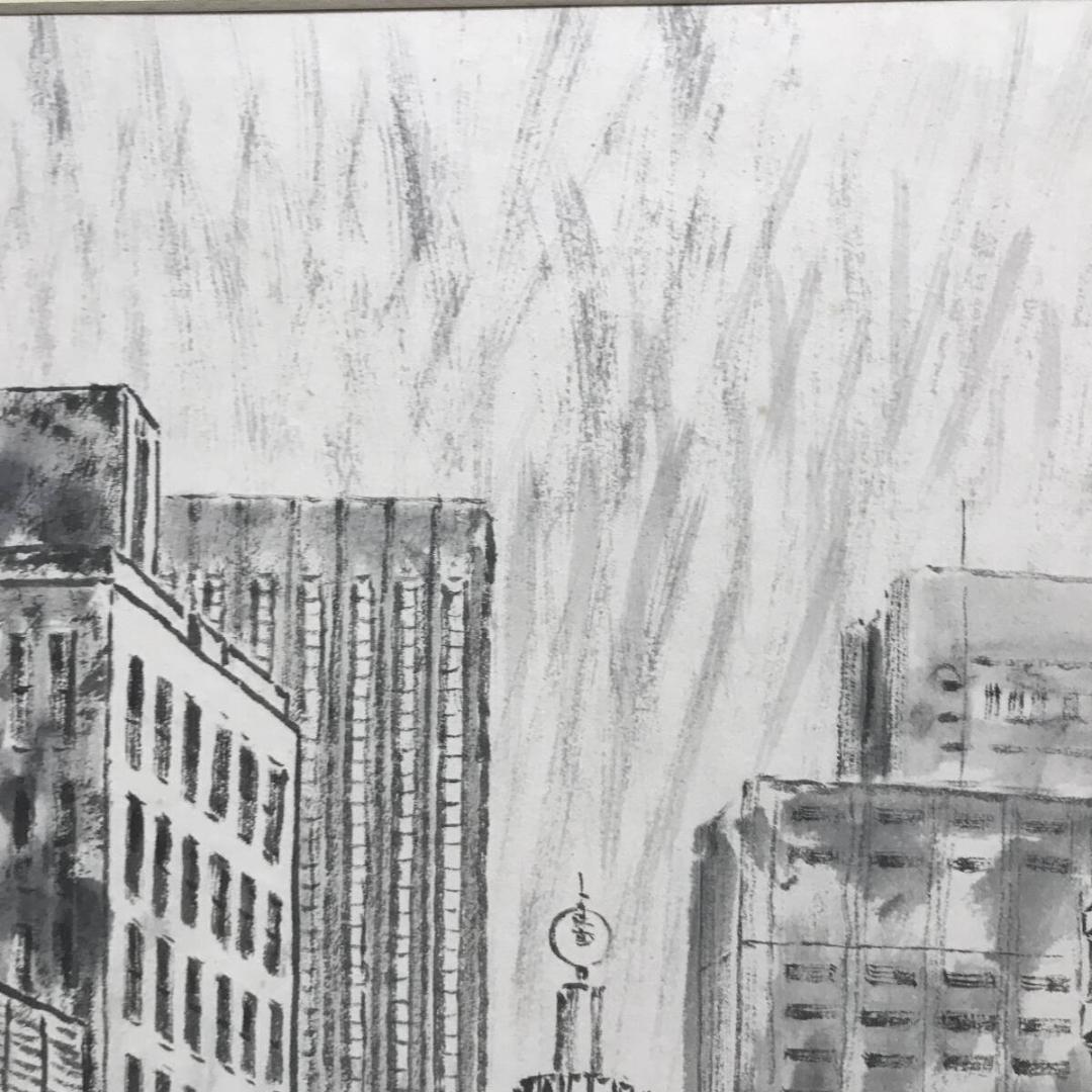 【真作】長澤 政輝 『日比谷映画町(入口)』1983年 大型